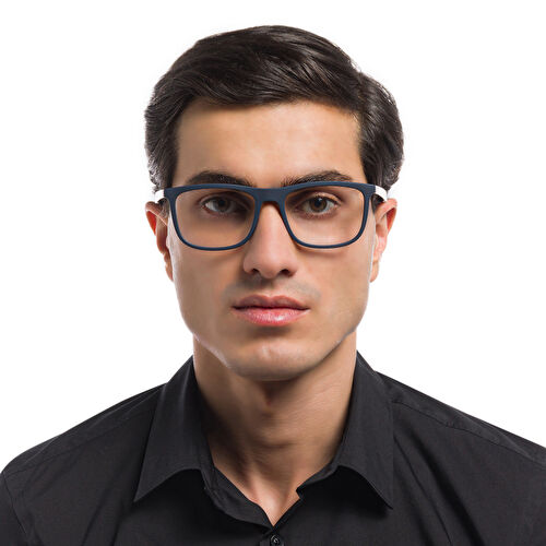 EMPORIO ARMANI Wide Rectangle Eyeglasses 