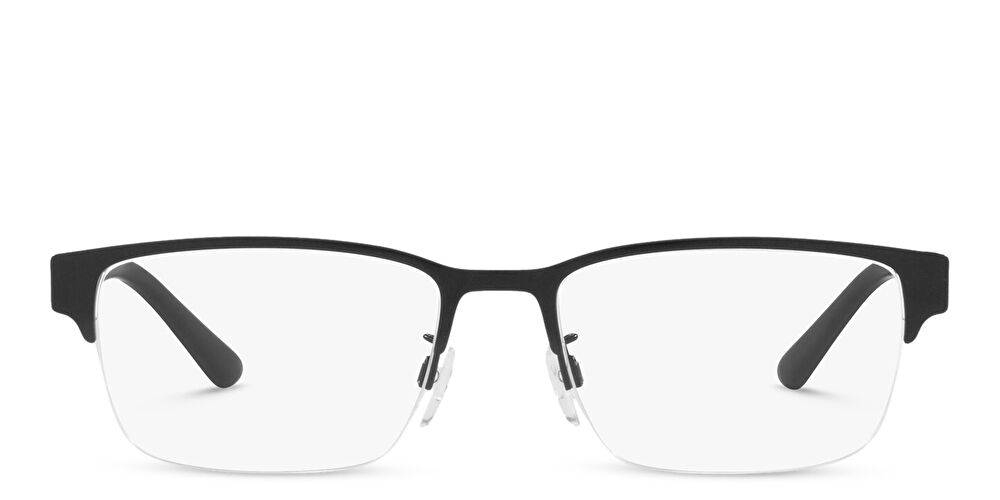 Wide Half-Rim Rectangle Eyeglasses