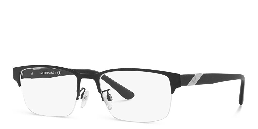 امبوريو أرماني نظارات طبية مستطيلة واسعة بنصف إطار