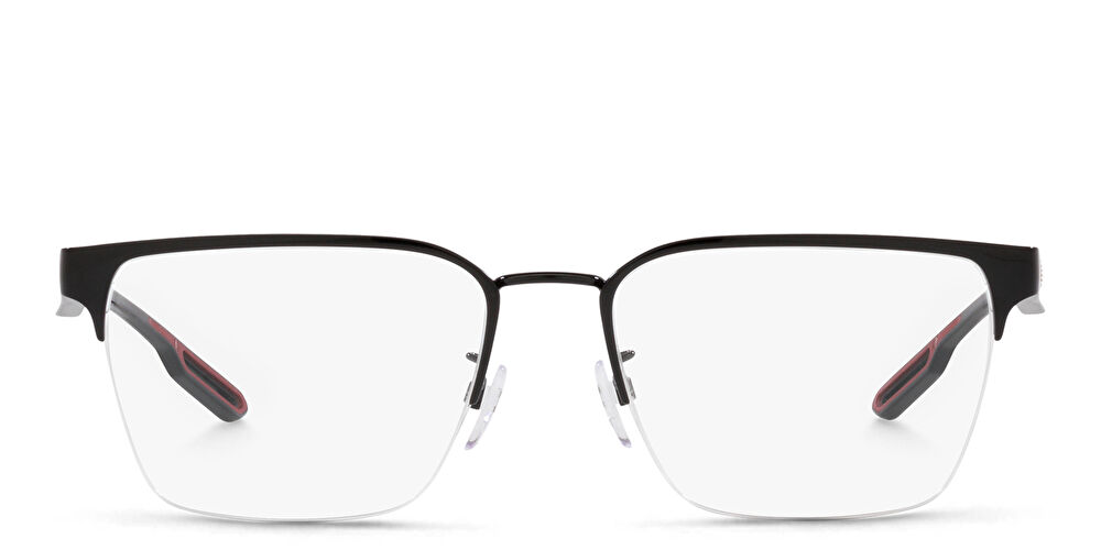 Wide Half-Rim Square Eyeglasses