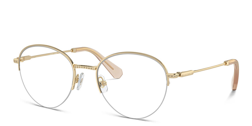SWAROVSKI Crystal-Embellished Half-Rim Round Eyeglasses