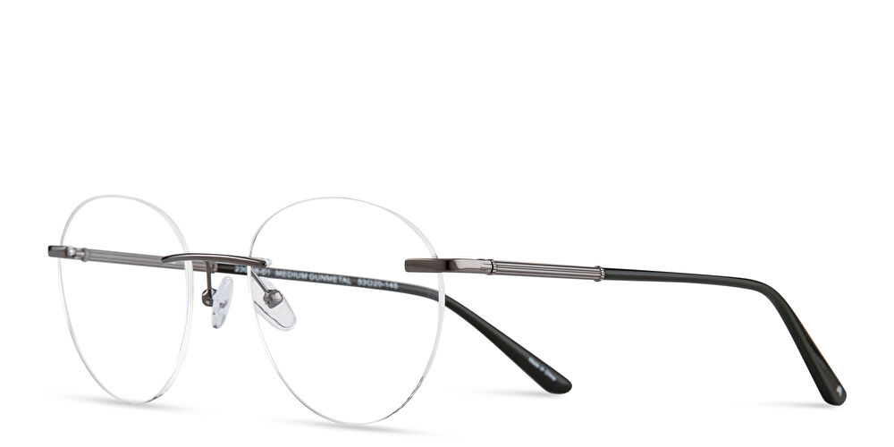 TRICE ESSENTIALS نظارات طبية دائرية بدون إطار بشعار العلامة