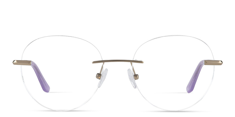 TRICE STUDIO Logo Rimless Round Eyeglasses