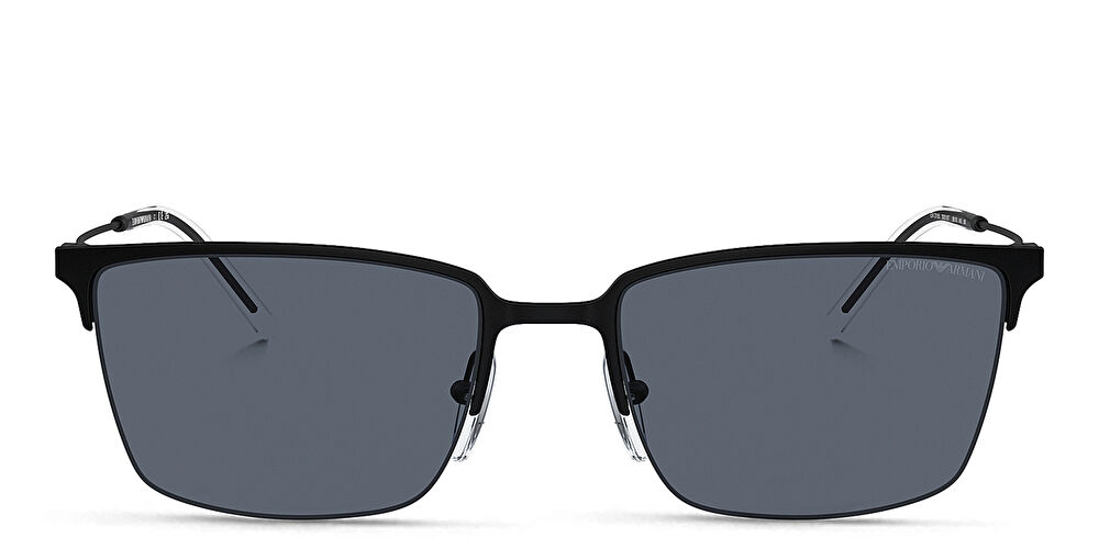 EMPORIO ARMANI Logo Half-Rim Square Sunglasses