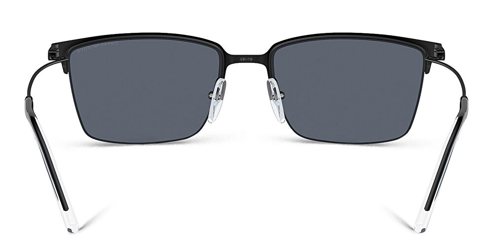 EMPORIO ARMANI Logo Half-Rim Square Sunglasses